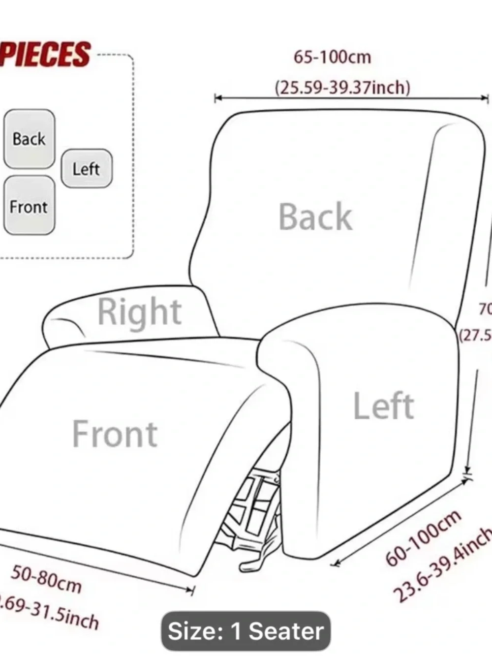 Blue Floral Recliner Slipcover. Brand new in package. 4 pcs